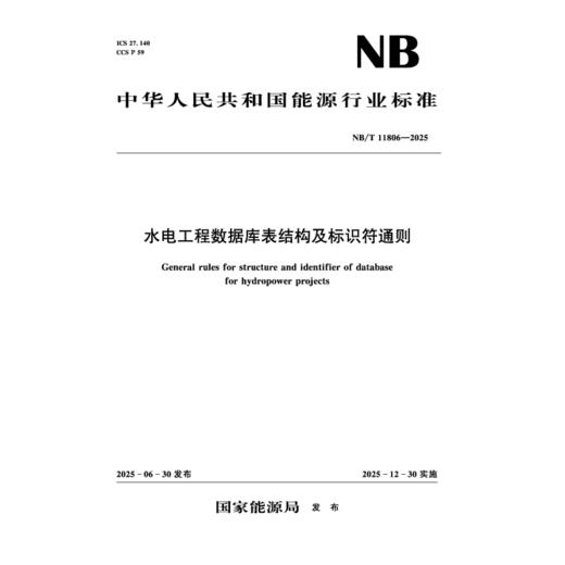 水电工程数据库表结构及标识符通则（NB/T 11806—2025） 商品图3