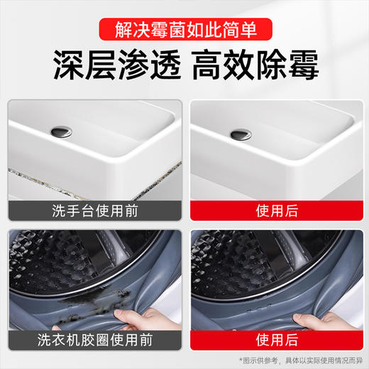 【一涂一抹，霉菌无影踪！28天不生霉！】净狮 3合1除霉啫喱 一涂净除厨卫胶条黑霉 长效抑菌不复发 200g/瓶 商品图4