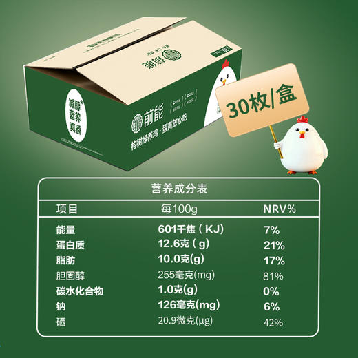 【减醇鸡蛋】前能 低胆固醇鸡蛋 1盒（30枚） 蛋黄放心吃 商品图2