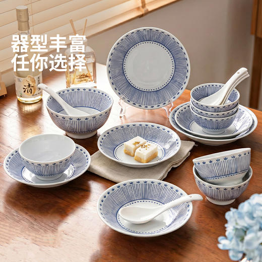 摩登主妇釉下彩中式盘子饭碗家用2026新款高颜值陶瓷碗具面碗汤碗 商品图4