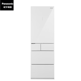 松下 冰箱 NR-E412BG-W（右门）387升 多门 白色 玻璃面板 风冷 二级能效 变频 单循环 LED数码屏显示 智能APP 零嵌 电脑控温