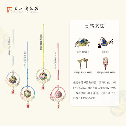 苏州博物馆 福圆铃挂件立体吉祥寓意多彩编制数装饰创意挂件包挂手机链纪念伴手礼 商品图2