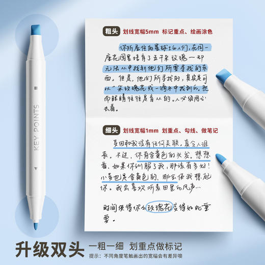 【一粗一细双头荧光笔 赠收纳笔盒】ENMY恩米荧光笔15色 莫兰迪标记笔 淡色系马卡龙双头记号笔 多色高颜值荧光笔 商品图3