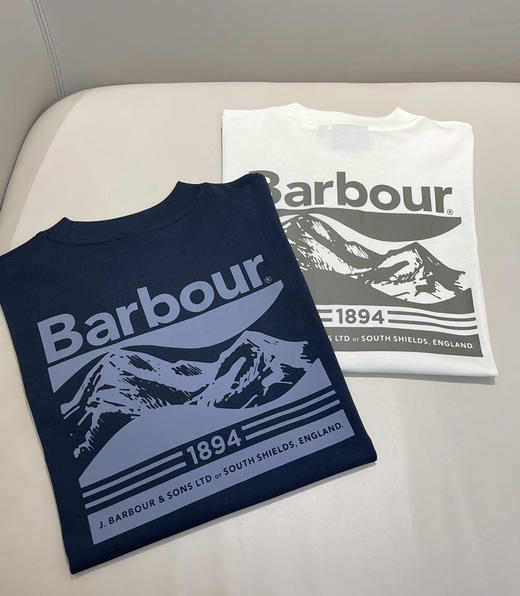 原单Barbour 男女款后背印花T恤070801 商品图0