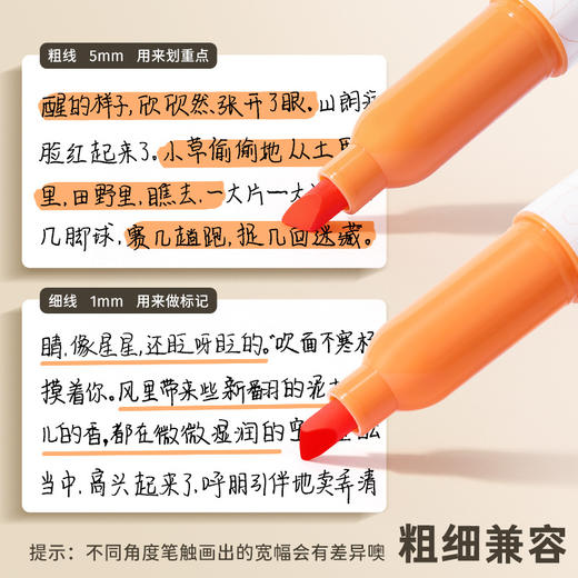 【不怕涂错 擦得干净可擦荧光笔6支】ENMY恩米荧光笔莫兰迪笔记专用标记笔 马卡龙安全 可擦淡色大容量荧光笔 商品图2