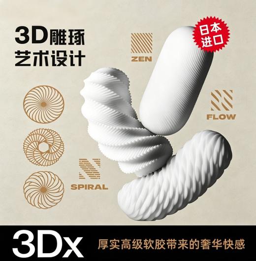 日本TENGA 3Dx螺旋手动飞机杯 商品图0