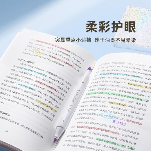 【一粗一细双头荧光笔 赠收纳笔盒】ENMY恩米荧光笔15色 莫兰迪标记笔 淡色系马卡龙双头记号笔 多色高颜值荧光笔 商品图1