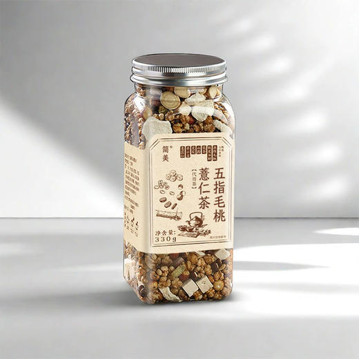 【颗粒饱满 匠心甄选】简美 五指毛桃薏仁茶 冲泡便捷 干货浓郁 330g/瓶 商品图3