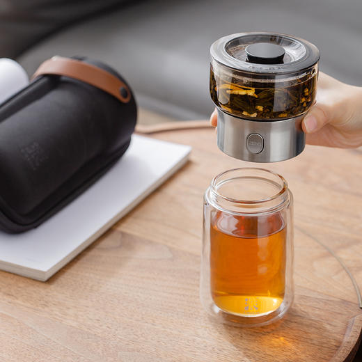 哲品 派.T-MAKER-玻璃版派杯升级版便携单人泡茶杯 商品图3