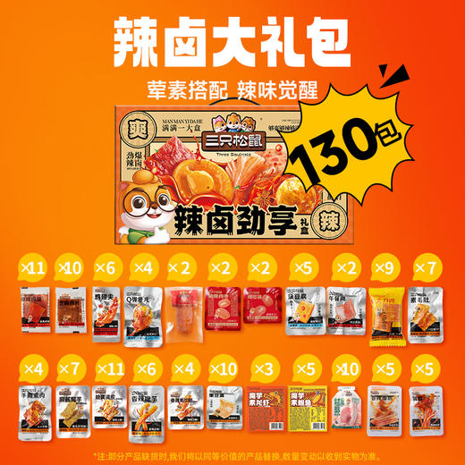 三只松鼠 辣卤升级款_辣卤荤素礼盒/升级款/130袋-fx 商品图1