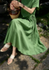 LONGNVFAIR松针绿亚麻苎麻连衣裙系列 | 30+熟女夏日穿搭，把大自然的诗意穿在身上，优雅又高级【3-7天发货，周末顺延】 商品缩略图3