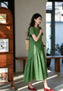 LONGNVFAIR松针绿亚麻苎麻连衣裙系列 | 30+熟女夏日穿搭，把大自然的诗意穿在身上，优雅又高级【3-7天发货，周末顺延】 商品缩略图6