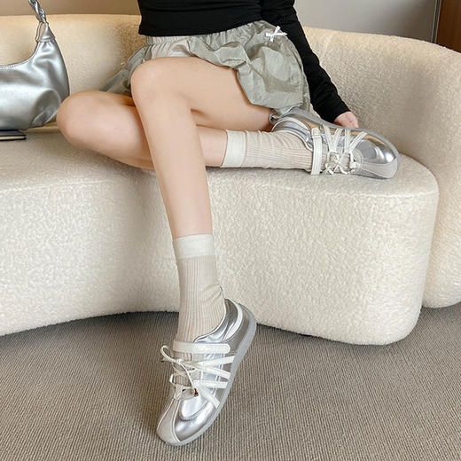 西遇芭蕾德训鞋女2026夏季新款网面轻盈超好看多道绑带运动鞋P0066561 商品图4