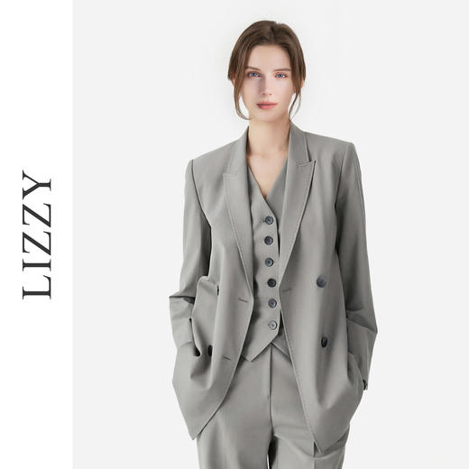 LIZZY老钱风宽松开叉通勤气质西装外套秋季女8199 商品图0