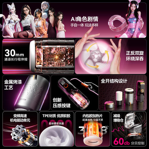 怪兽集合 极系列电动飞机杯GENEX5 旋转伸缩加热 商品图1