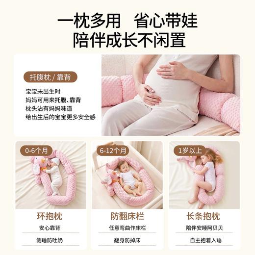 【宝宝安睡】嫚熙婴儿多功能枕防撞缓冲软包儿童护栏围挡抗菌环抱枕床围可水洗 商品图2