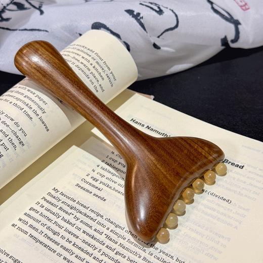 【放松肌肉 舒筋活络】Greatwood 南美紫檀7珠羊角美人推 圆润滚珠设计 贴合穴位 商品图4