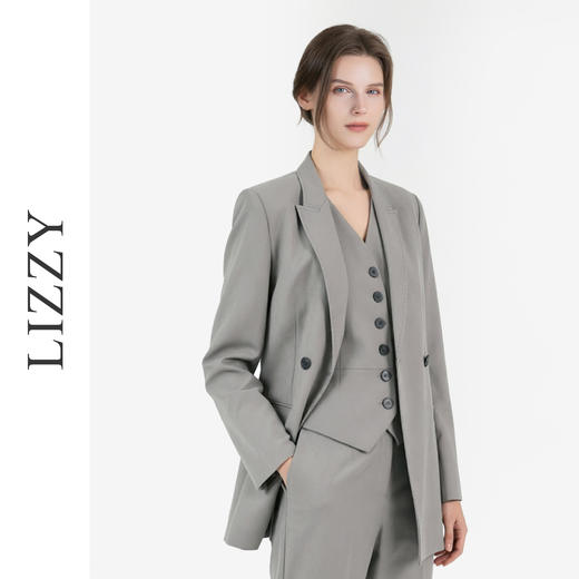 LIZZY老钱风宽松开叉通勤气质西装外套秋季女8199 商品图1