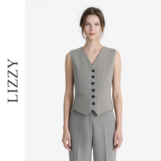 LIZZY修身精致通勤外穿马甲背心上衣秋季女8199 商品图0