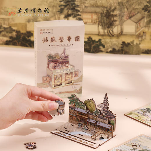 苏州博物馆 姑苏繁华图特展系列拼装翻页万年历DIY手工益智拼搭 商品图3
