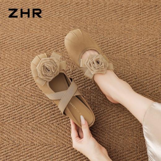 ZHR则则法式温柔花朵内增高包头拖鞋外穿2026夏季新款女鞋配裙子★ 商品图7