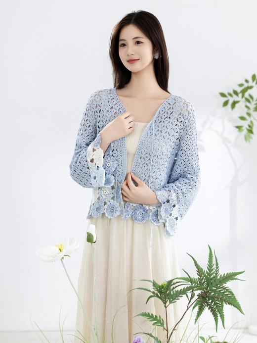苏苏姐家半夏拼花开衫手工diy编织钩针5#蕾丝毛线团自制上衣材料包 商品图3