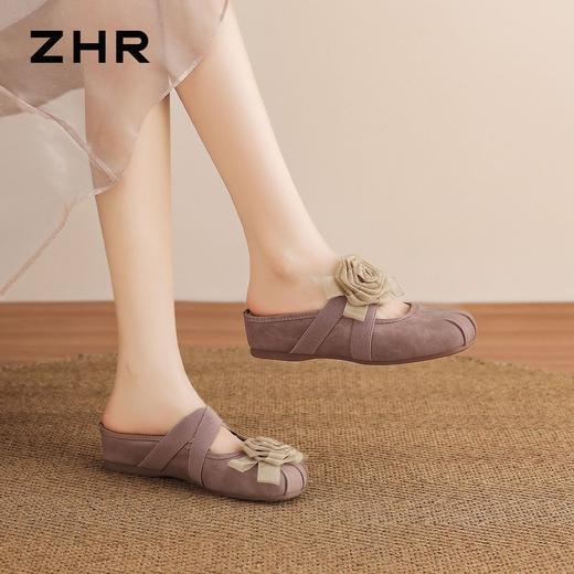 ZHR则则法式温柔花朵内增高包头拖鞋外穿2026夏季新款女鞋配裙子★ 商品图4