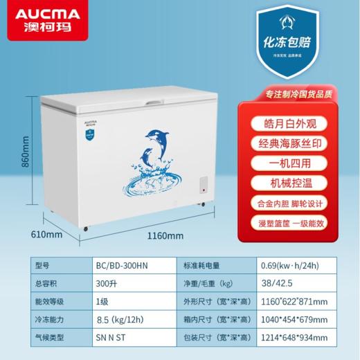 澳柯玛 冰柜 BC/BD-300HN 皓月白 钢板 阻霜80% 机械控温 合金内胆 一级能效 300升 直冷 不支持智能 顶开式 商品图1