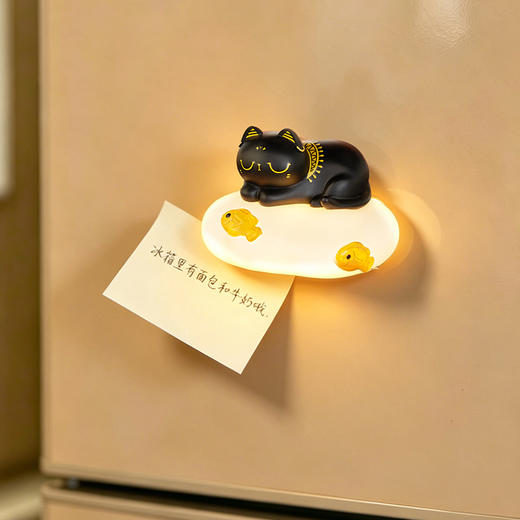 大英博物馆安德森猫和她的朋友们系列安眠萌猫发光树脂冰箱贴 商品图2