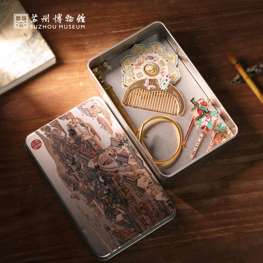 苏州博物馆 姑苏繁华图特展系列黄油饼干柠檬可可姜饼三种口味复古铁盒可收纳特色伴手礼 商品图4