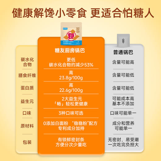 【三诺心选社群专享】【糖友饱饱】益生元高纤锅巴 商品图3