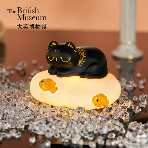 大英博物馆安德森猫和她的朋友们系列安眠萌猫发光树脂冰箱贴 商品图0