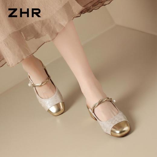 ZHR则则国风优雅珍珠穆勒拖鞋增高包头拖2026夏季新款玛丽珍女鞋★ 商品图6