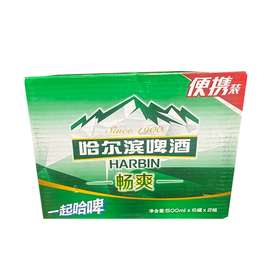 哈尔滨500ml听装畅爽啤酒