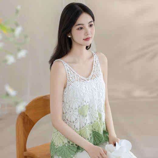 苏苏姐家青沐银杏背心手工DIY钩针纯棉蕾丝线毛线团自制材料包 商品图4