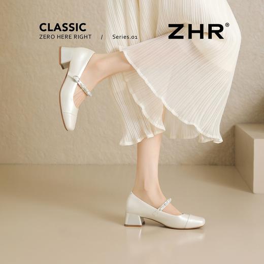 ZHR则则法式浅口方头粗跟高跟鞋单鞋2026夏季新款玛丽珍女鞋百搭★ 商品图5