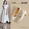ZHR则则法式浅口方头粗跟高跟鞋单鞋2026夏季新款玛丽珍女鞋百搭★ 商品缩略图1