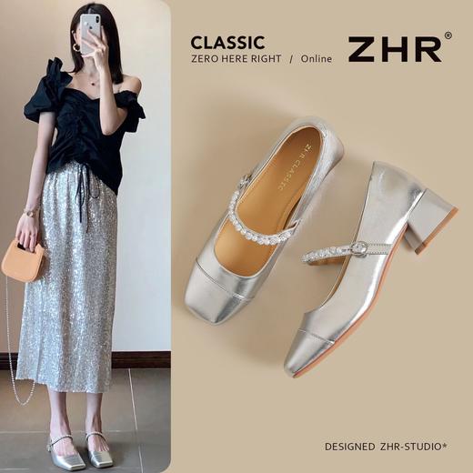 ZHR则则法式浅口方头粗跟高跟鞋单鞋2026夏季新款玛丽珍女鞋百搭★ 商品图2