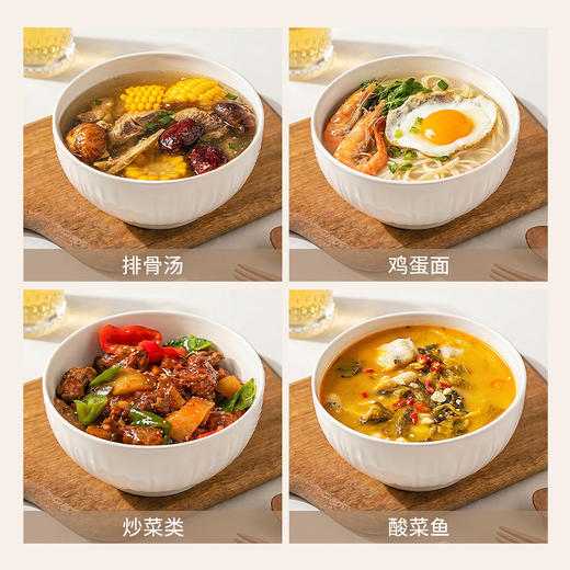 摩登主妇釉下彩白瓷8英寸汤碗家用2026新款陶瓷碗具大号汤面大碗 商品图3