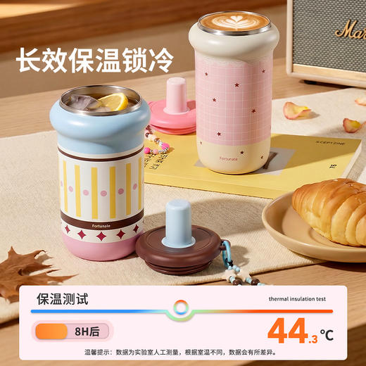 摩登主妇吸管保温杯不锈钢水杯女生高颜值随行咖啡杯外出携带杯子 商品图3