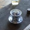 茶香记凤天高足薄胎盖碗贴绘鱼藻纹陶瓷古典高挺端庄优雅三才盖碗 商品缩略图5