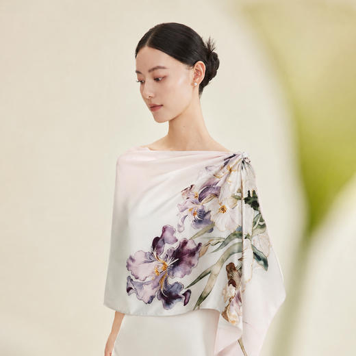 万事利双面印花长巾-染烟霞 商品图0