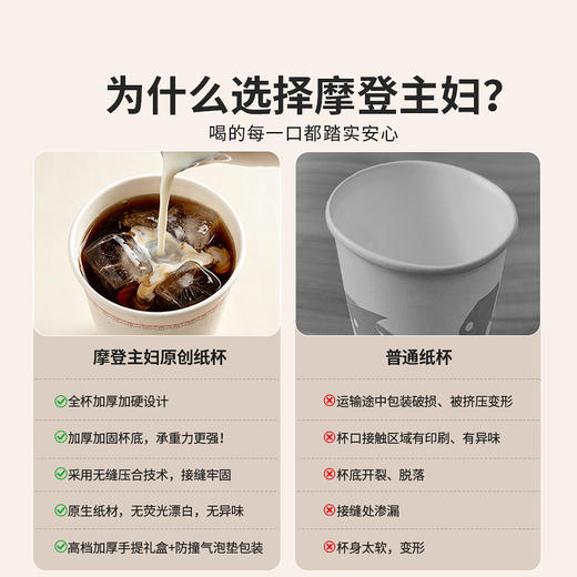 摩登主妇一次性纸杯食品级家用加厚彩色水杯高级感礼盒装咖啡杯子 商品图1