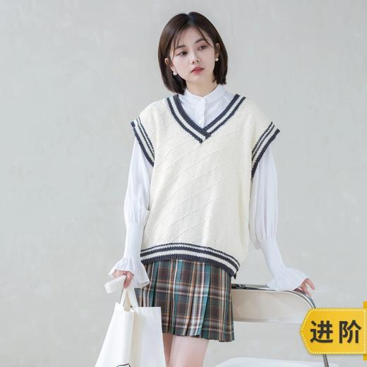 苏苏姐家简约学院风棒针背心手工编织衣服背心自制材料包 商品图0
