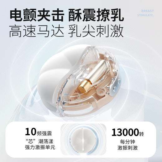 【女用器具】谜姬 智控樱花乳夹震动电击乳房按摩 商品图4