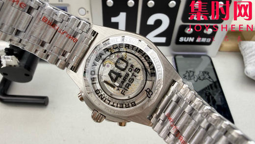 新品-百年灵 BLS机械计时系列 冰蓝面 男士腕表 子弹链钢带 商品图8