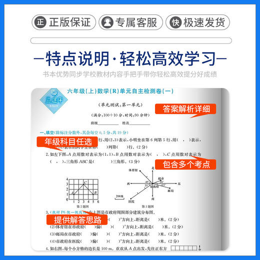 2026秋季孟建平小学单元测试语文数学英语人教版科学教科版一二三四五六年级上册任选小学生单元期中期末卷学校同步作业本 商品图3