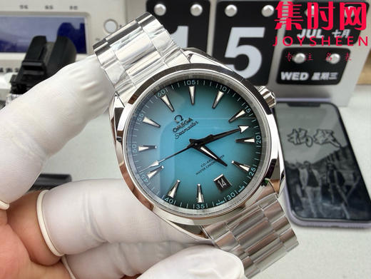 欧米茄VS海马150米系列 绿松石 蒂芙尼蓝 6点位日历 Aqua Terra 150米腕表 丹东8900一体机 男士腕表 表径41mm 商品图1
