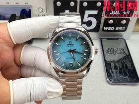 欧米茄VS海马150米系列 绿松石 蒂芙尼蓝 6点位日历 Aqua Terra 150米腕表 丹东8900一体机 男士腕表 表径41mm