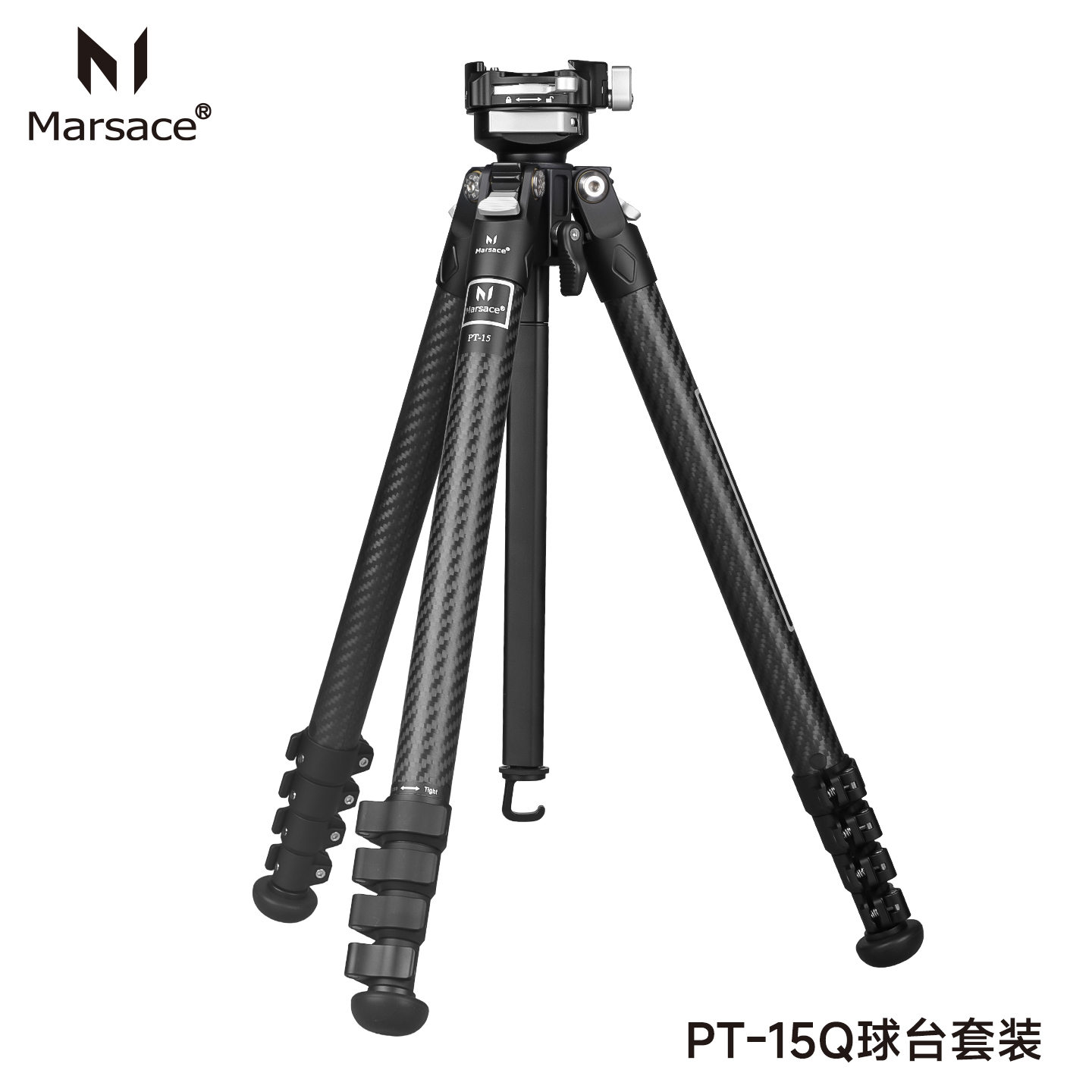 马小路Marsace PT-15羽量级全尺寸便携旅行迷你扳扣三脚架套装 PT-15球台 摄像 全能 42cm 1.1kg